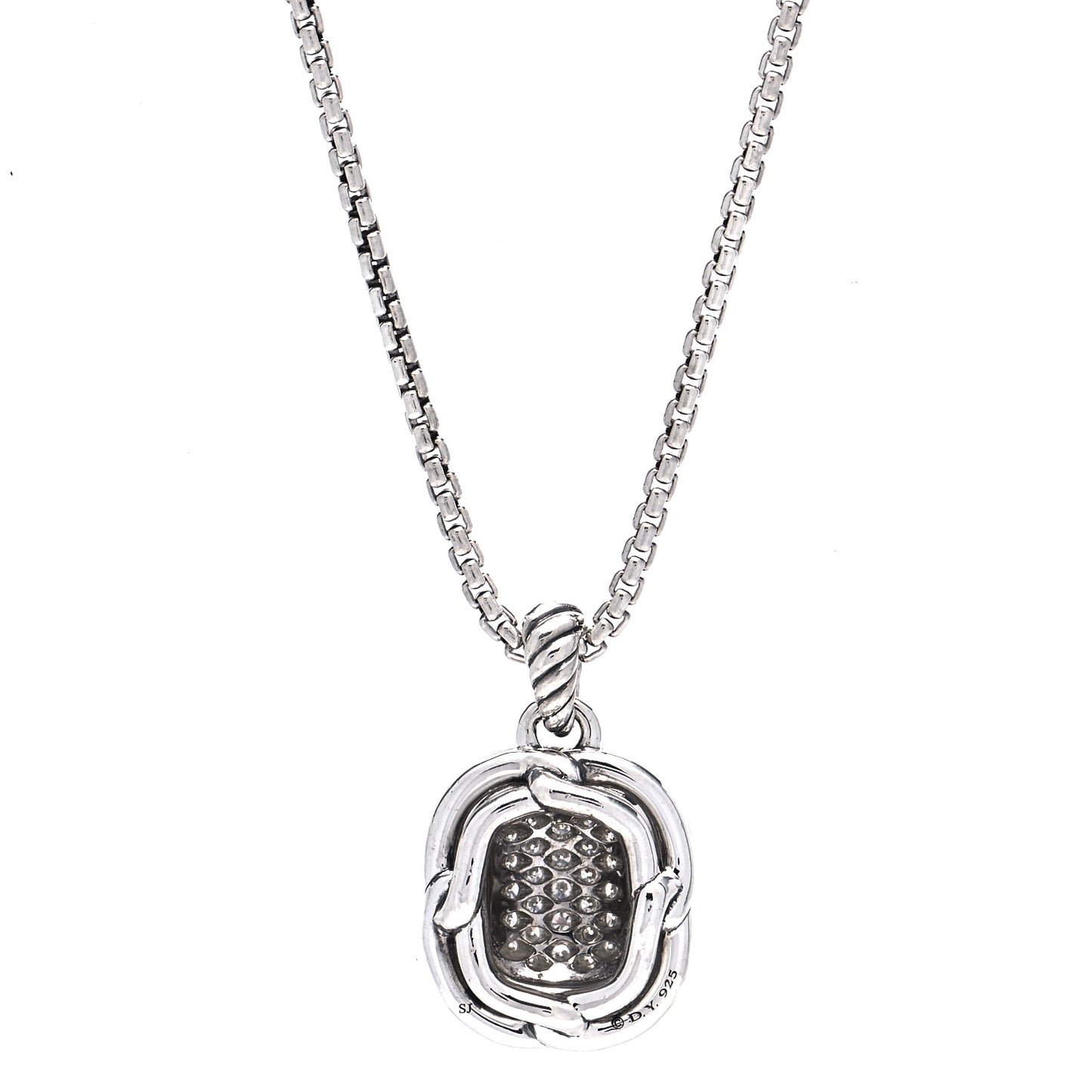 Sterling Silver Diamond 10mm Labyrinth Pendant Necklace