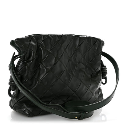 Loewe Calfskin Quilted Flamenco Knot Clutch Verde 3 of 12