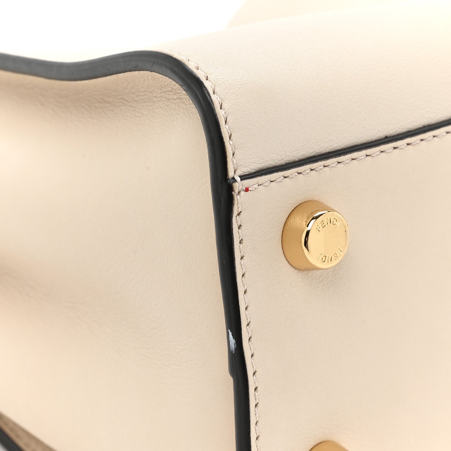 Fendi Vitello Tahiti Burro Bi-Color Medium Peekaboo Iconic Essentially Satchel Camelia Fragola Dark Blue 10 of 14