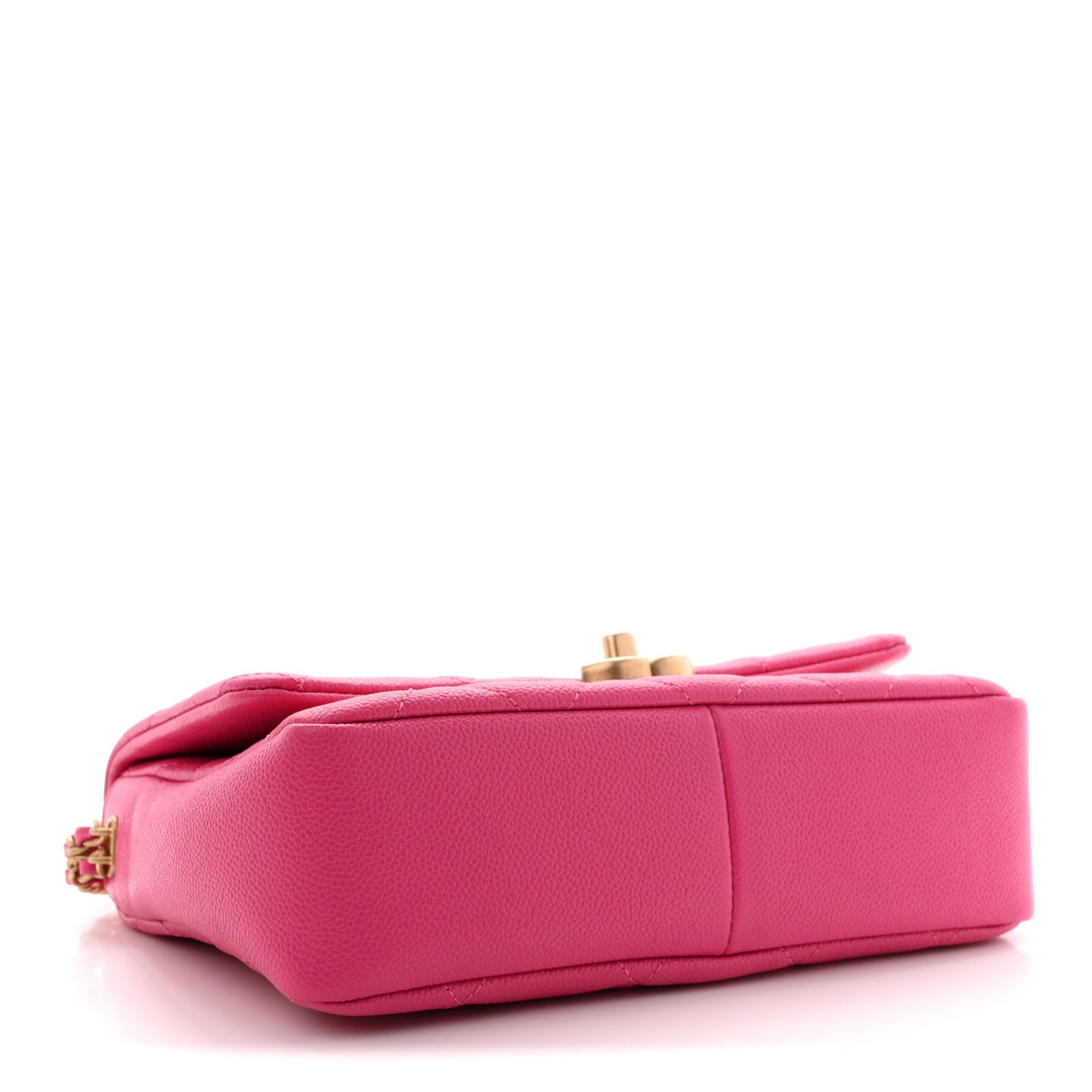 Shiny Caviar Quilted Small Chain Melody Flap Dark Pink