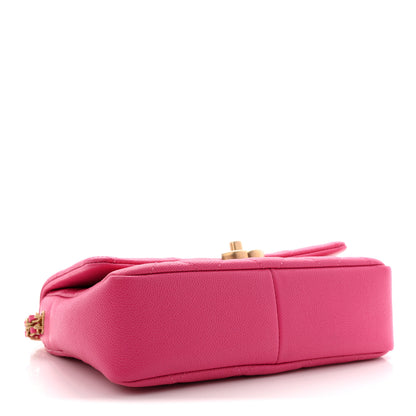 Chanel Shiny Caviar Quilted Small Chain Melody Flap Dark Pink 5 of 11