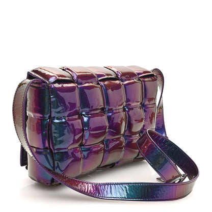 Bottega Veneta Glossy Nail Polish Nappa Maxi Intreccio Padded Cassette Crossbody Bag Holographic 3 of 9