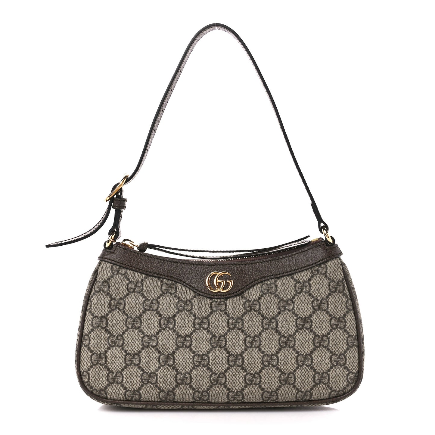 GG Supreme Monogram Textured Dollar Calfskin Small Ophidia Hobo Beige Ebony New Acero