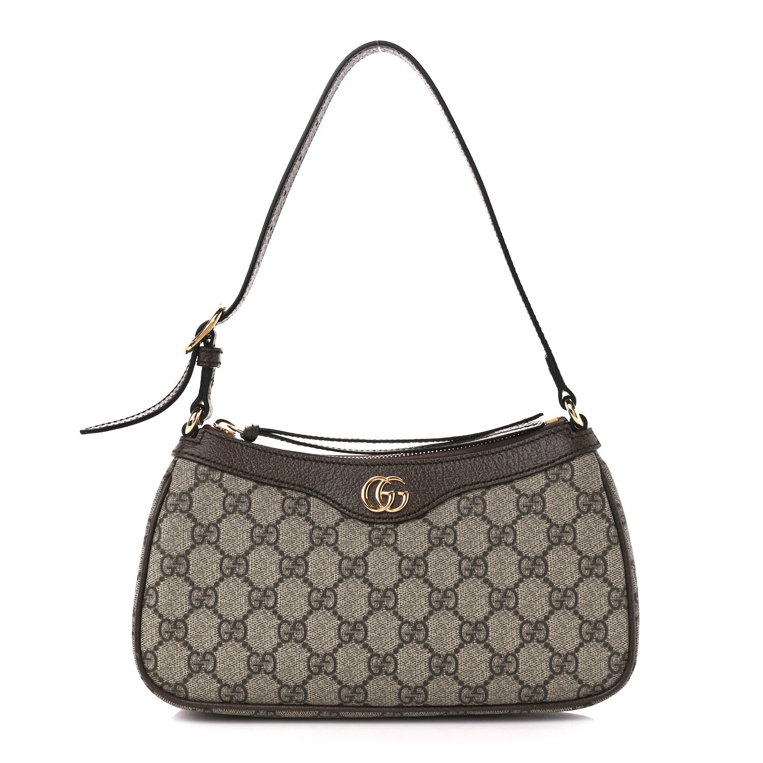 Gucci GG Supreme Monogram Textured Dollar Calfskin Small Ophidia Hobo Beige Ebony New Acero 1 of 12