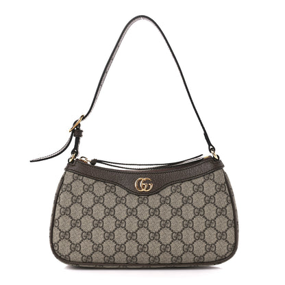 Gucci GG Supreme Monogram Textured Dollar Calfskin Small Ophidia Hobo Beige Ebony New Acero 1 of 12