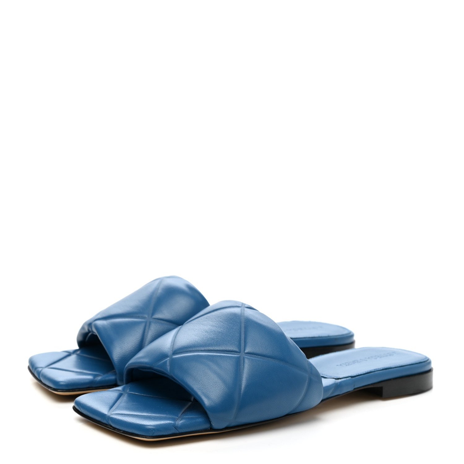 Bottega Veneta Nappa Quilted Rubber Lido Flat Sandals 36.5 Pacific 3 of 7