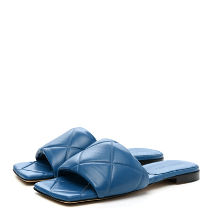 Bottega Veneta Nappa Quilted Rubber Lido Flat Sandals 36.5 Pacific 3 of 7