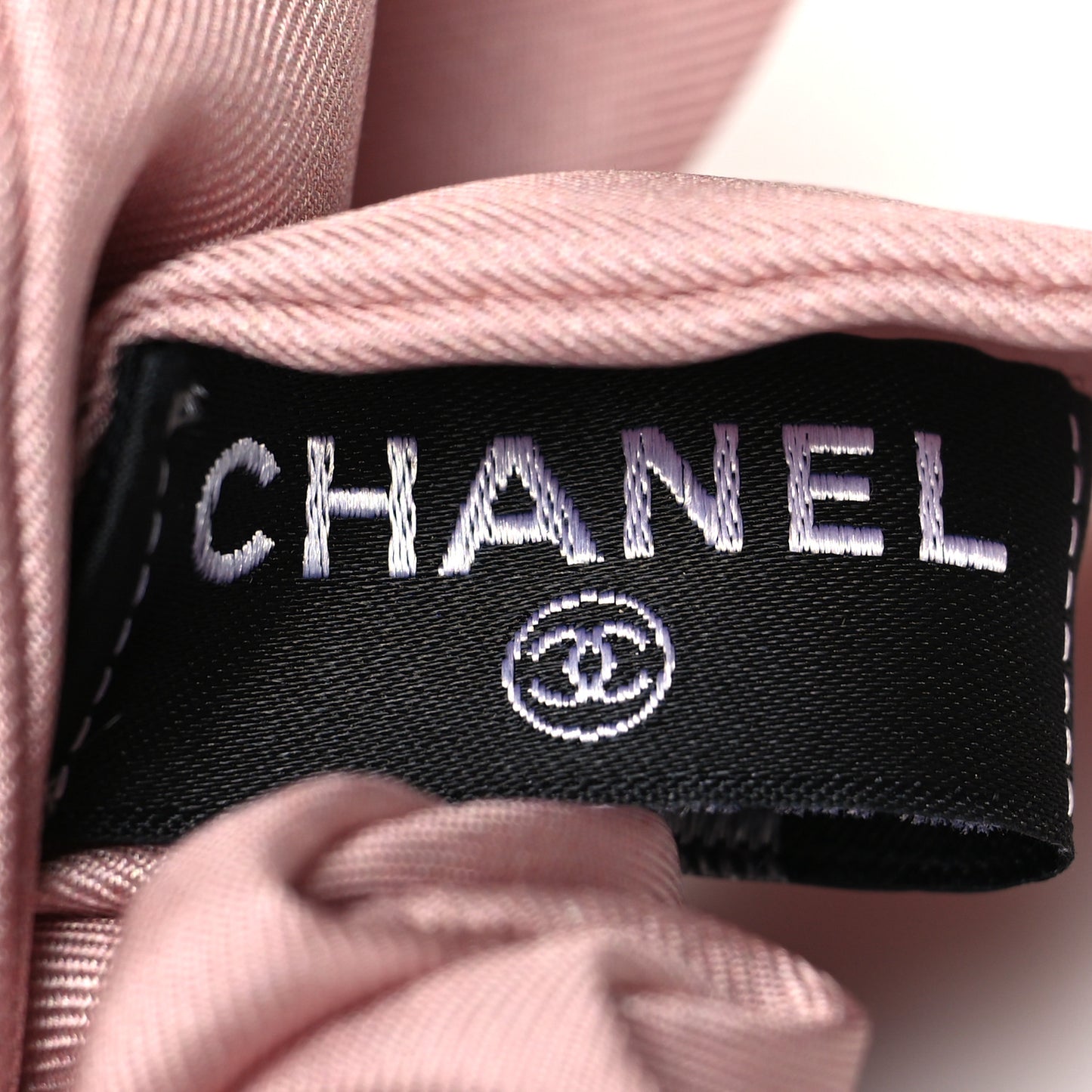 Silk Hair Tie Pink Black