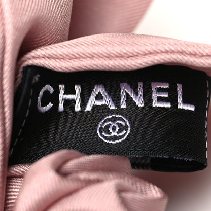 Chanel Silk Hair Tie Pink Black 3 of 3