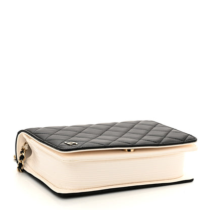 Chanel Lambskin Quilted Book Wallet On Chain WOC Black 4 of 12