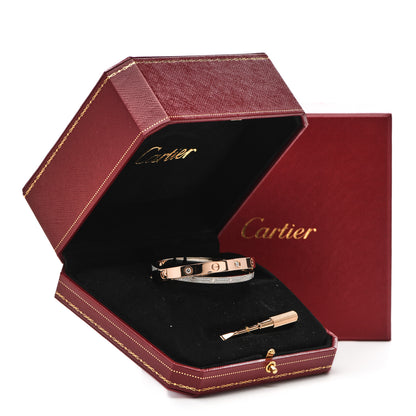 Cartier 18K Pink White Gold Diamond Double LOVE Paved Bracelet 16 5 of 5