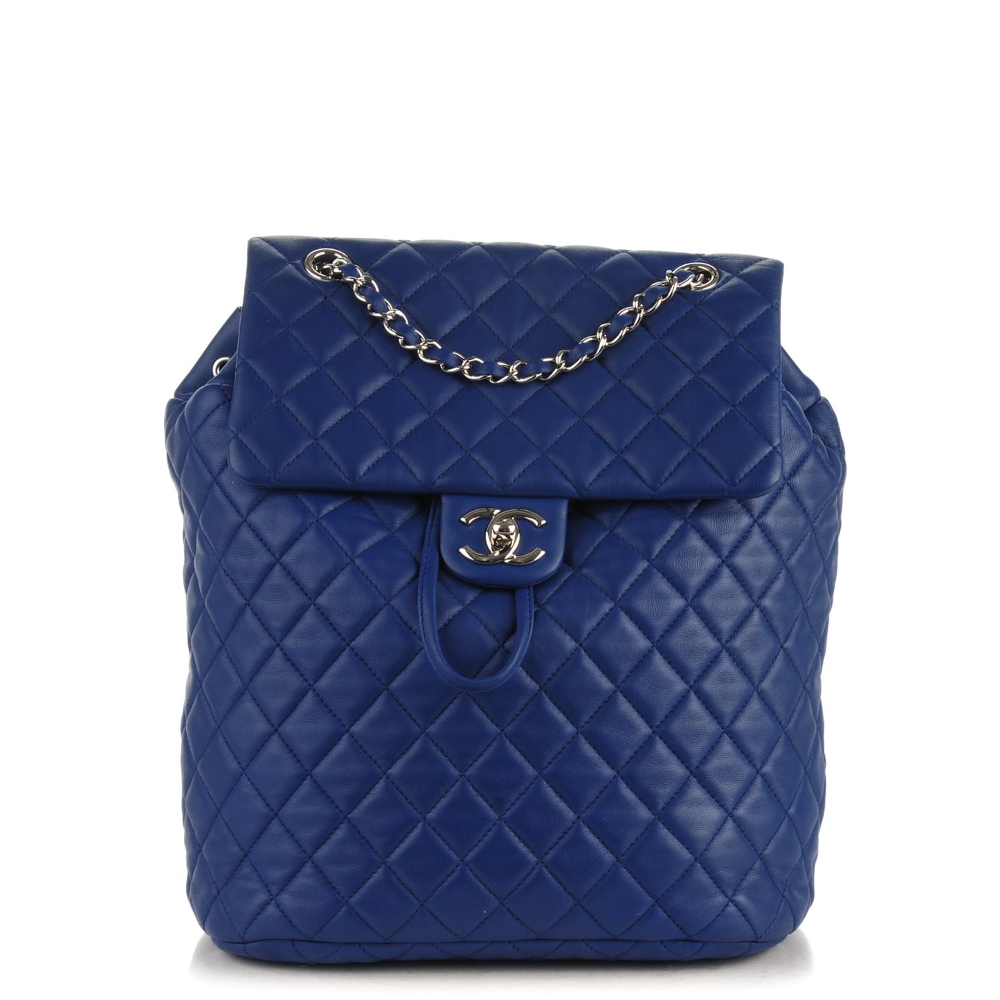 Lambskin Quilted Large Urban Spirit Backpack Blue