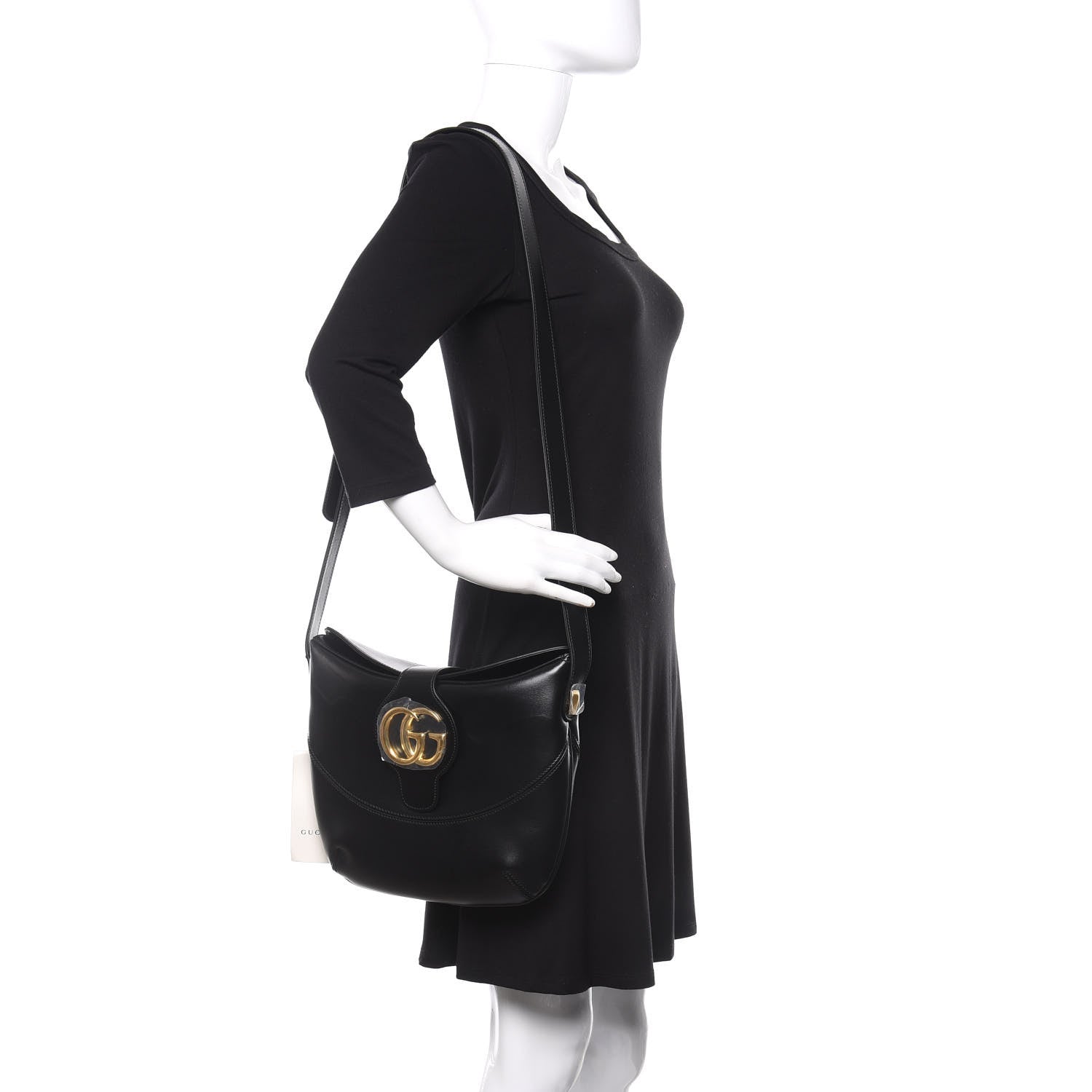 Gucci Calfskin Medium Arli Shoulder Bag Black 2 of 11