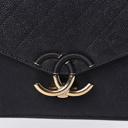 Chanel Grained Calfskin Quilted Medium Cuba Top Handle Flap Black 10 of 14