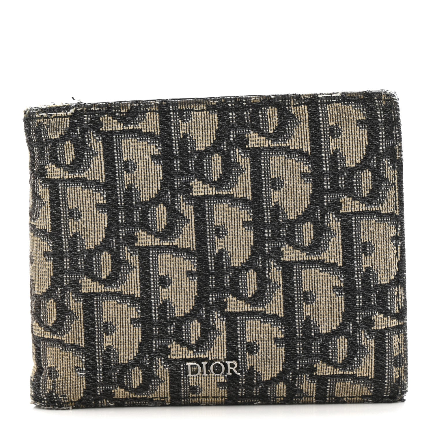 Christian Dior Oblique Bi-Fold Wallet Blue 1 of 12