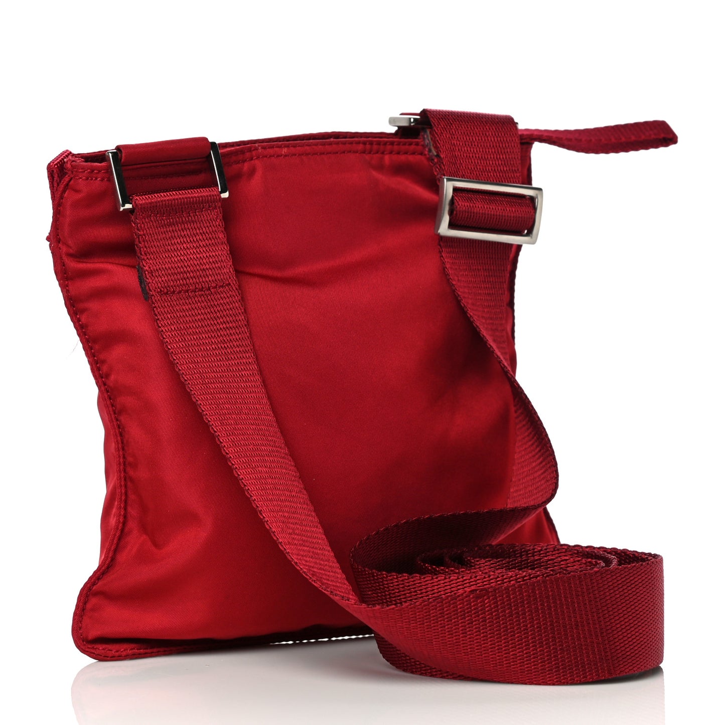 Nylon Small Flat Messenger Bag Cherry