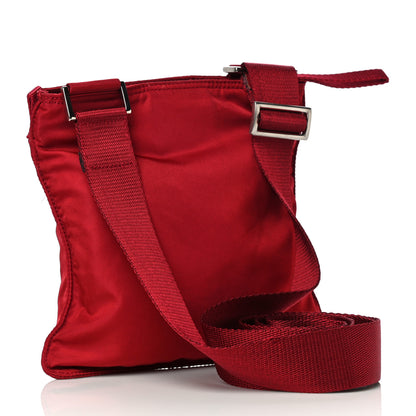 Prada Nylon Small Flat Messenger Bag Cherry 3 of 9