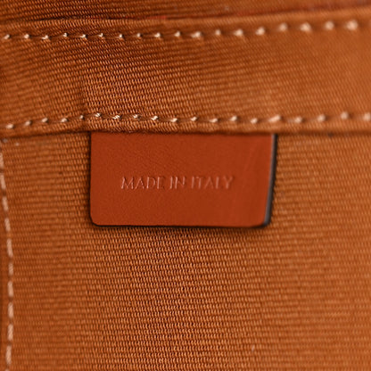 Celine Calfskin Triomphe Canvas Medium Tambour Bag Tan 6 of 10