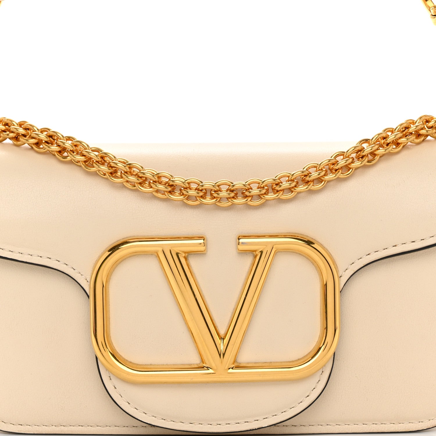 Valentino Garavani Calfskin Vlogo Small Loco Shoulder Bag Light Ivory 7 of 9