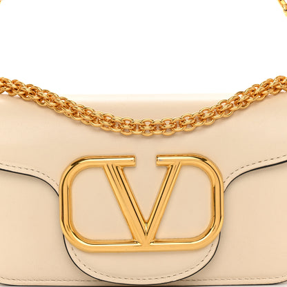 Valentino Garavani Calfskin Vlogo Small Loco Shoulder Bag Light Ivory 7 of 9