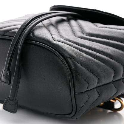 Gucci Calfskin Matelasse GG Marmont Flap Backpack Black 10 of 10