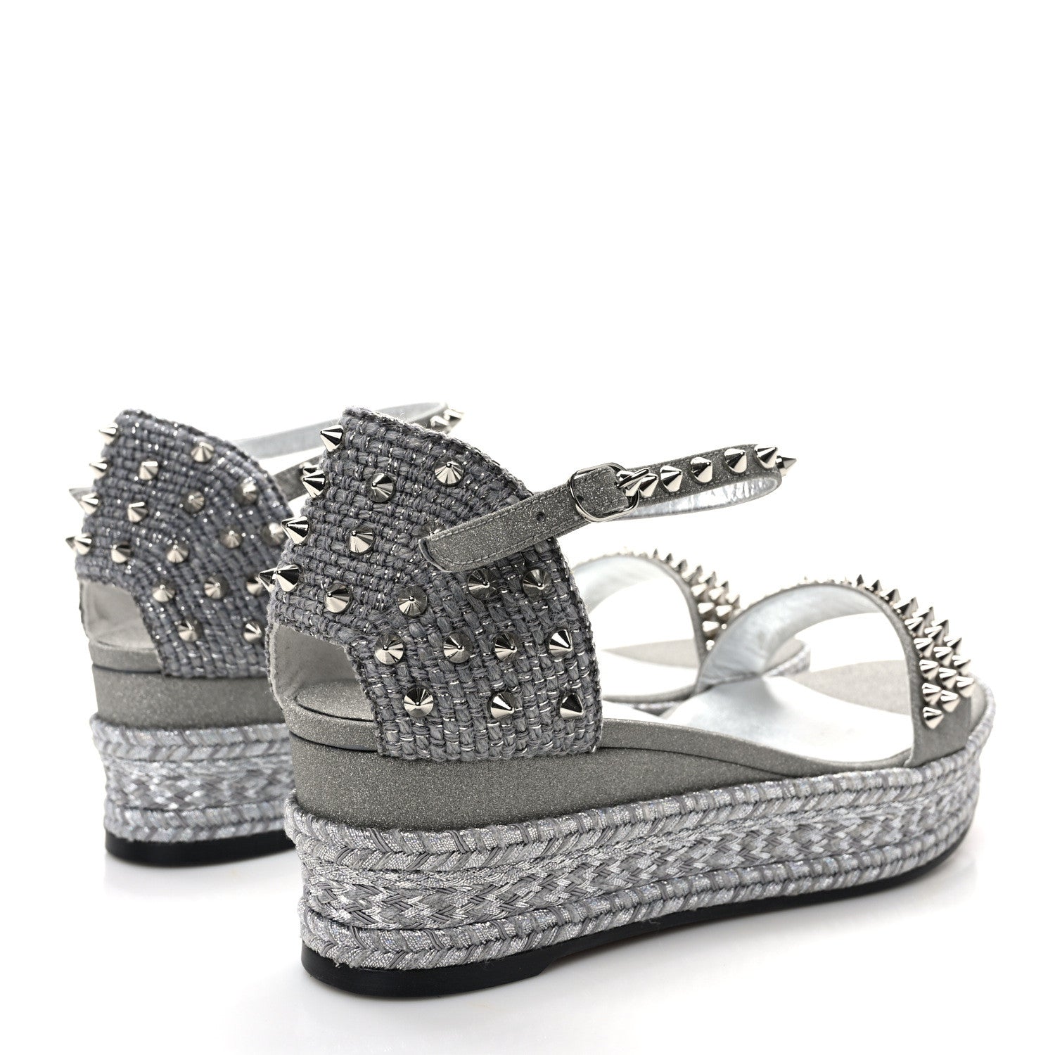 Christian Louboutin Vacchetta Laminato Madmonica 60 Platform Sandals 41 Silver 4 of 9