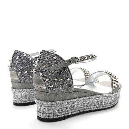 Christian Louboutin Vacchetta Laminato Madmonica 60 Platform Sandals 41 Silver 4 of 9