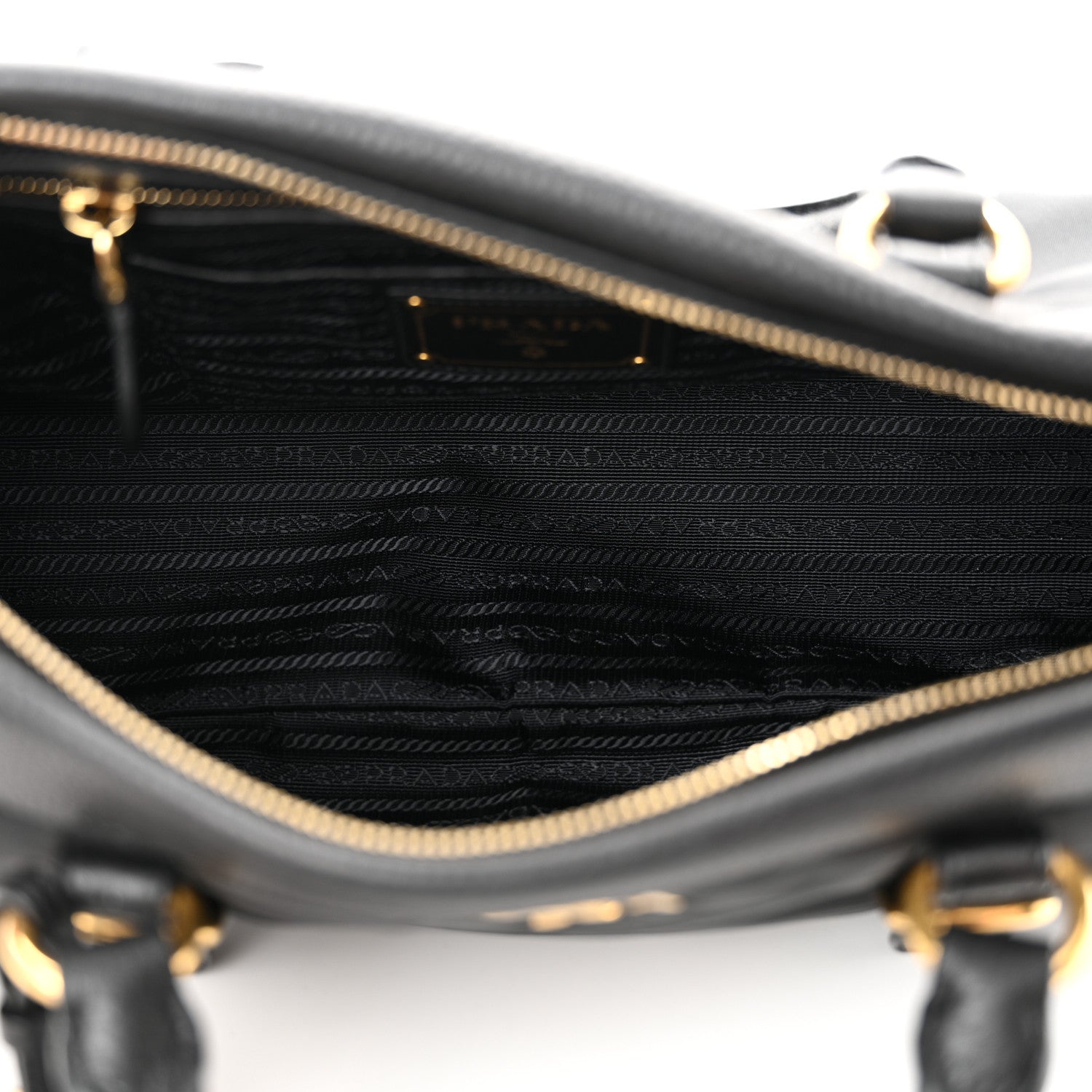 Prada Tessuto Nylon Vitello Daino Shopping Satchel Black 5 of 10