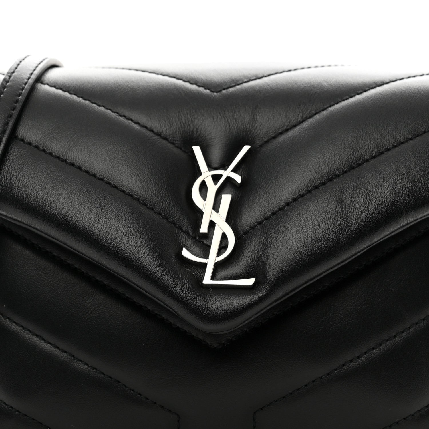 Saint Laurent Calfskin Y Quilted Monogram Toy Loulou Crossbody Bag Black 5 of 12