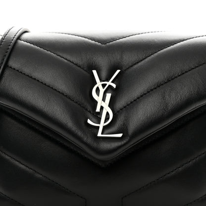 Saint Laurent Calfskin Y Quilted Monogram Toy Loulou Crossbody Bag Black 5 of 12