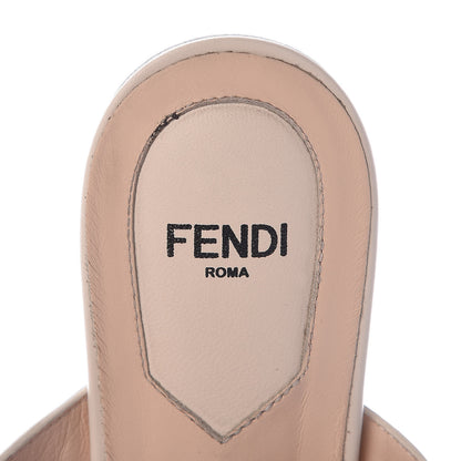 Fendi Vitello FF Embossed Buckle Flat Mules 36.5 Camelia Moresco 12 of 17