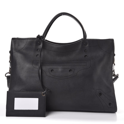 Balenciaga Veau Soyeux Perforated Blackout Hardware City Black 2 of 14