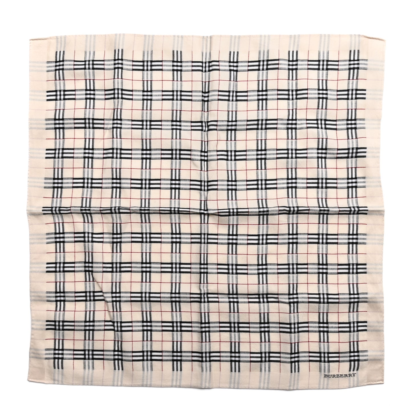 Silk House Check Square Scarf Beige
