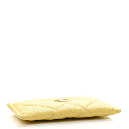 Chanel Caviar Quilted Card Holder Yellow 3 of 5