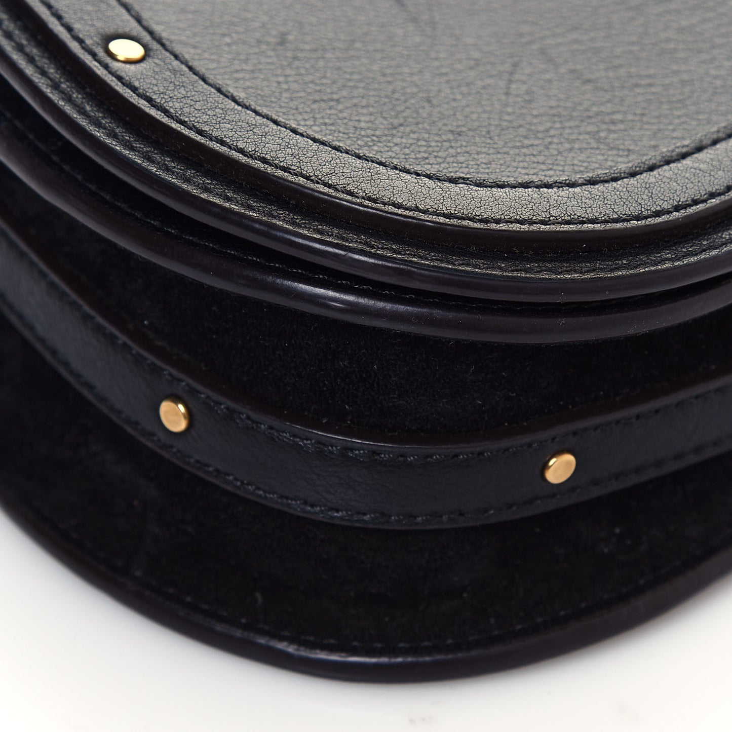 Calfskin Suede Small Nile Bracelet Bag Black