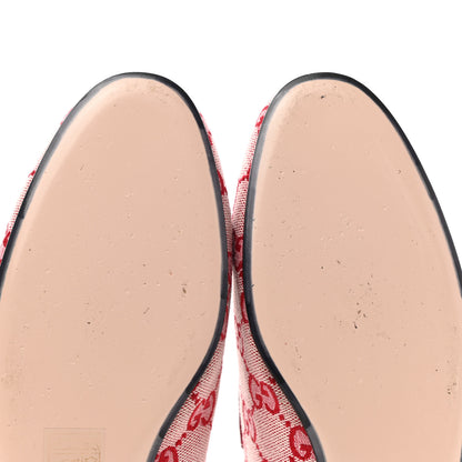 Gucci Canvas GG Monogram Horsebit Womens Princetown Slippers 38 Gardenia Hibiscus Red 10 of 10