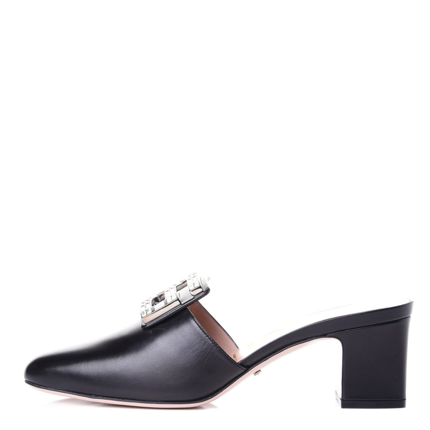 Malaga Kid Crystal Square G Madelyn Mules 39.5 Black
