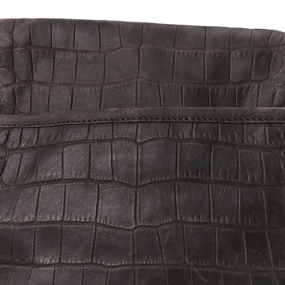Saint Laurent Nubuck Crocodile Embossed Monogram Medium Niki Chain Satchel Wood 12 of 12