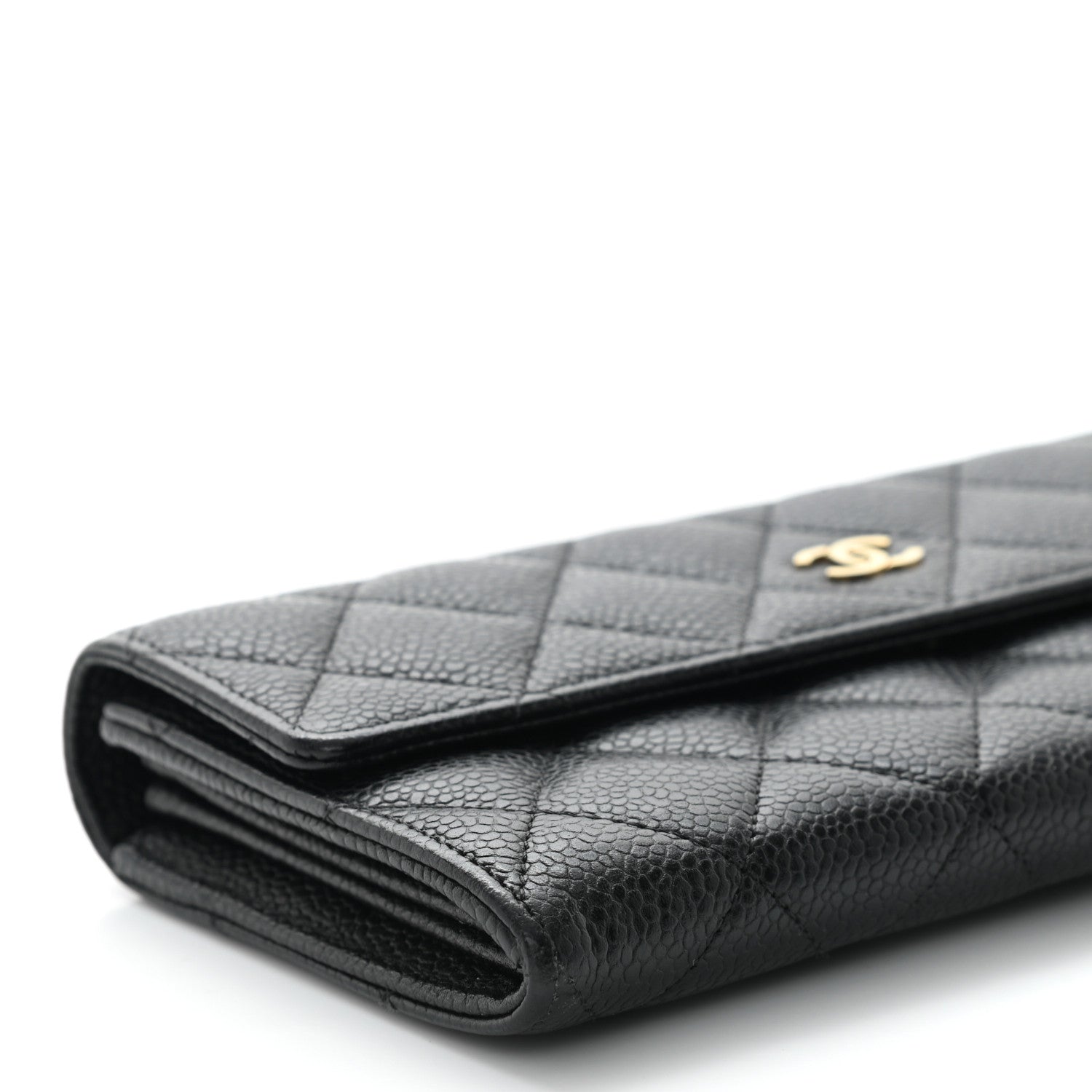 Chanel Caviar Quilted Large Gusset Flap Wallet Black 9 of 10