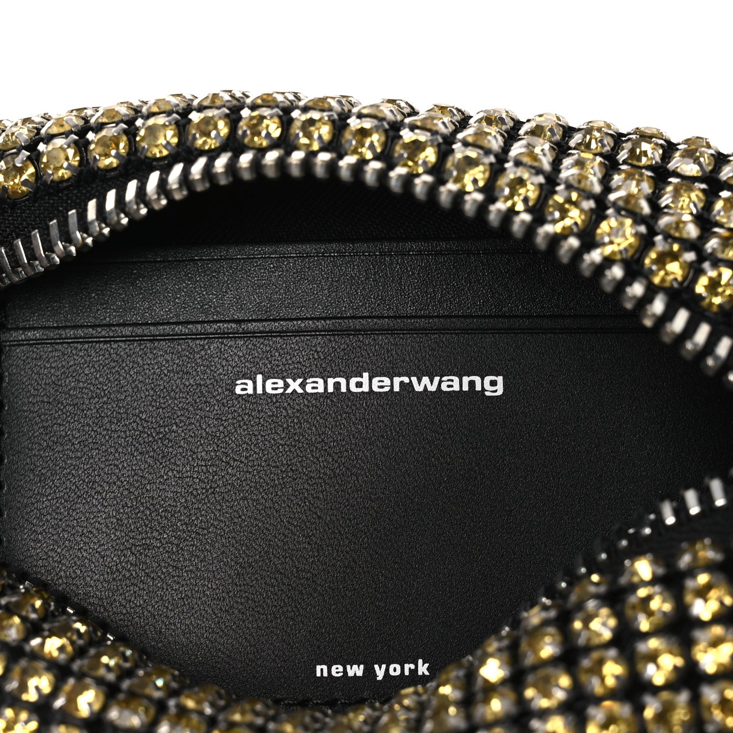 Mesh Crystal Rhinestone Medium Heiress Pouch Porcelain