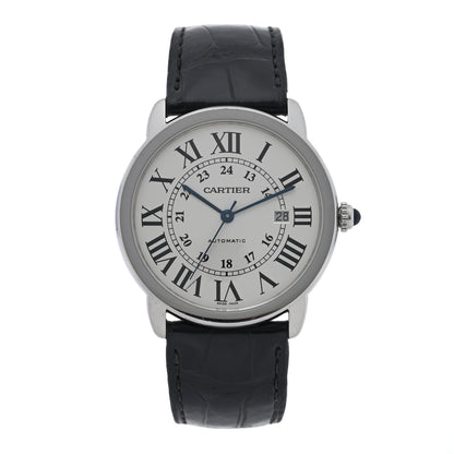 Cartier Stainless Steel Alligator 42mm Ronde Solo Automatic Watch 1 of 4