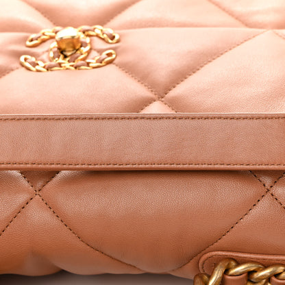 Chanel Lambskin Quilted Large Chanel 19 Flap Brown 11 of 12
