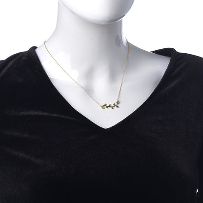 Tiffany 18K Yellow Gold Paloma Picasso Olive Leaf Vine Pendant Necklace 2 of 6
