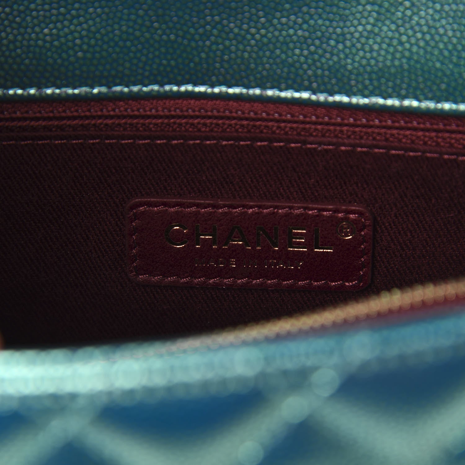 Chanel Metallic Caviar Quilted Small Coco Handle Flap Blue 5 of 10