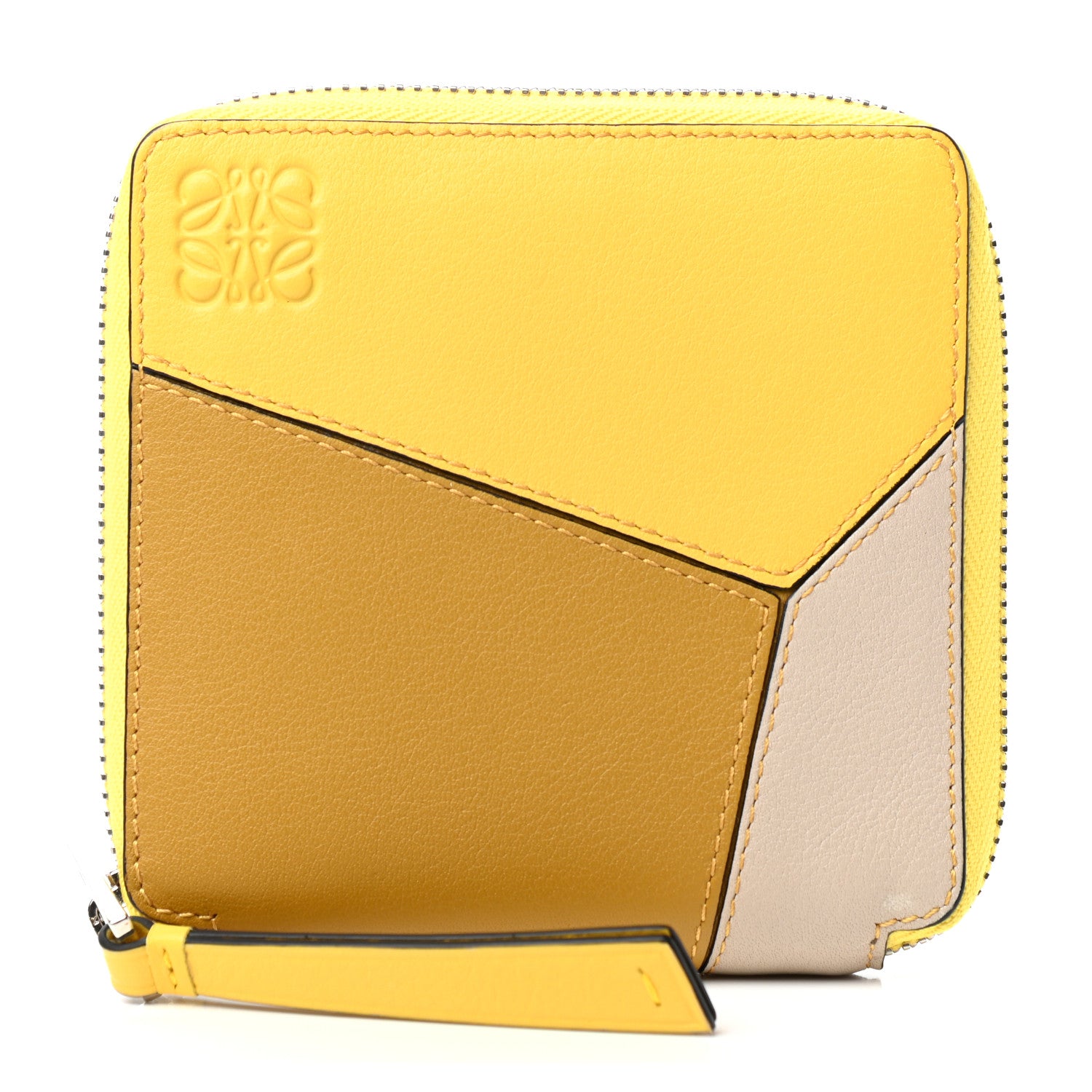 Loewe Calfskin Small Puzzle French Zip Around Wallet Ochre Yellow 1 of 7