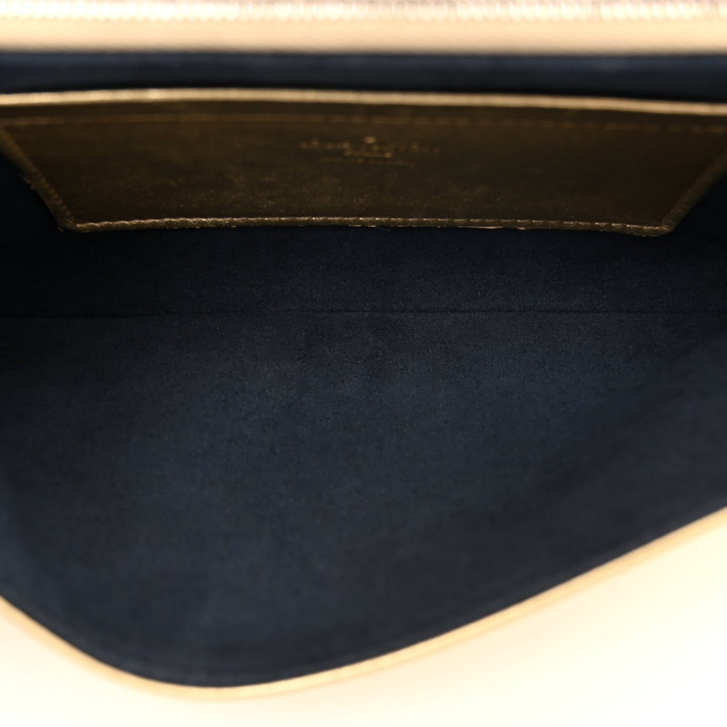 Metallic Lambskin Embossed Monogram Pochette Coussin Gold