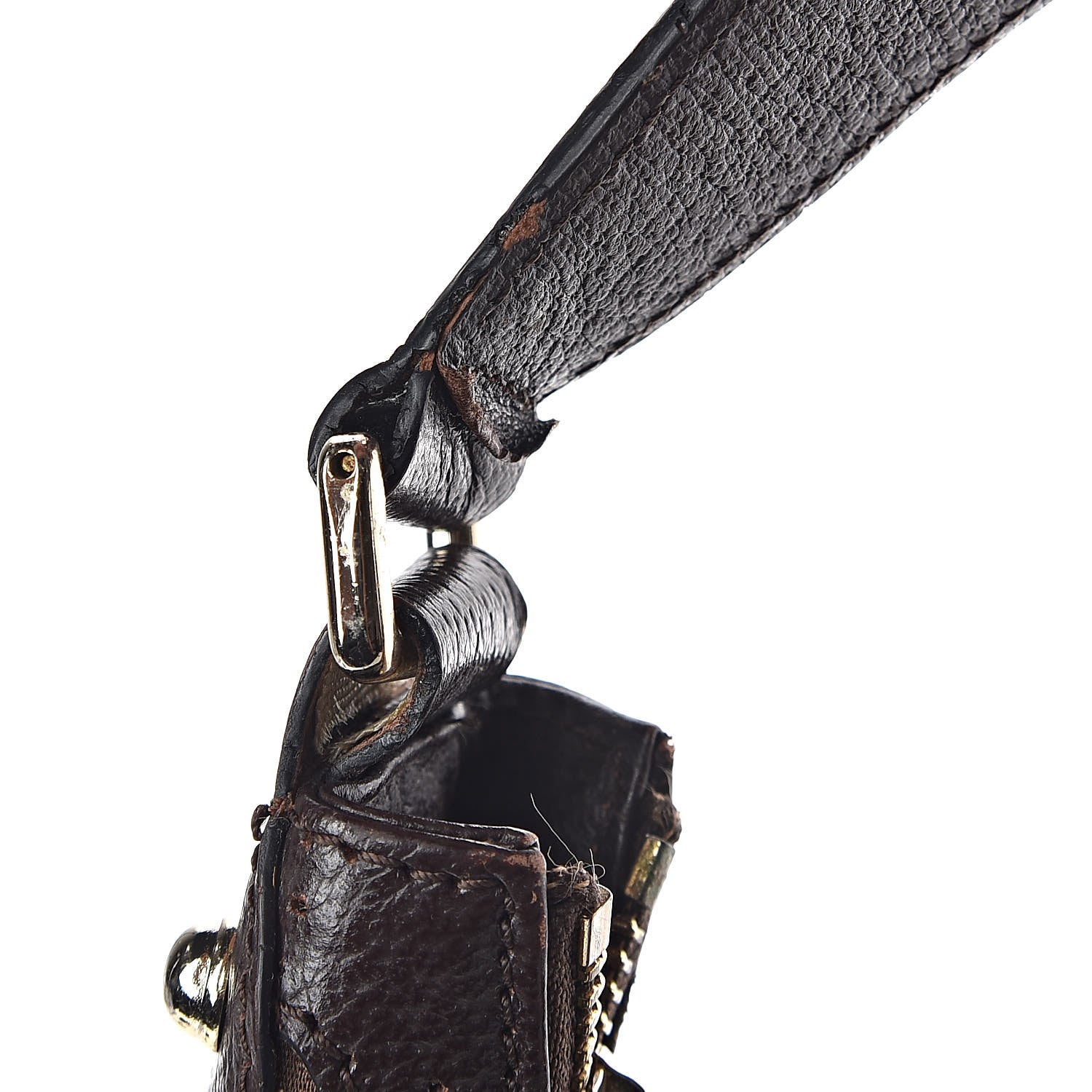 Gucci Monogram Web GG Reins Hobo Brown 12 of 14