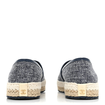 Chanel Fabric Patent Calfskin CC Espadrilles 37 Blue 4 of 11