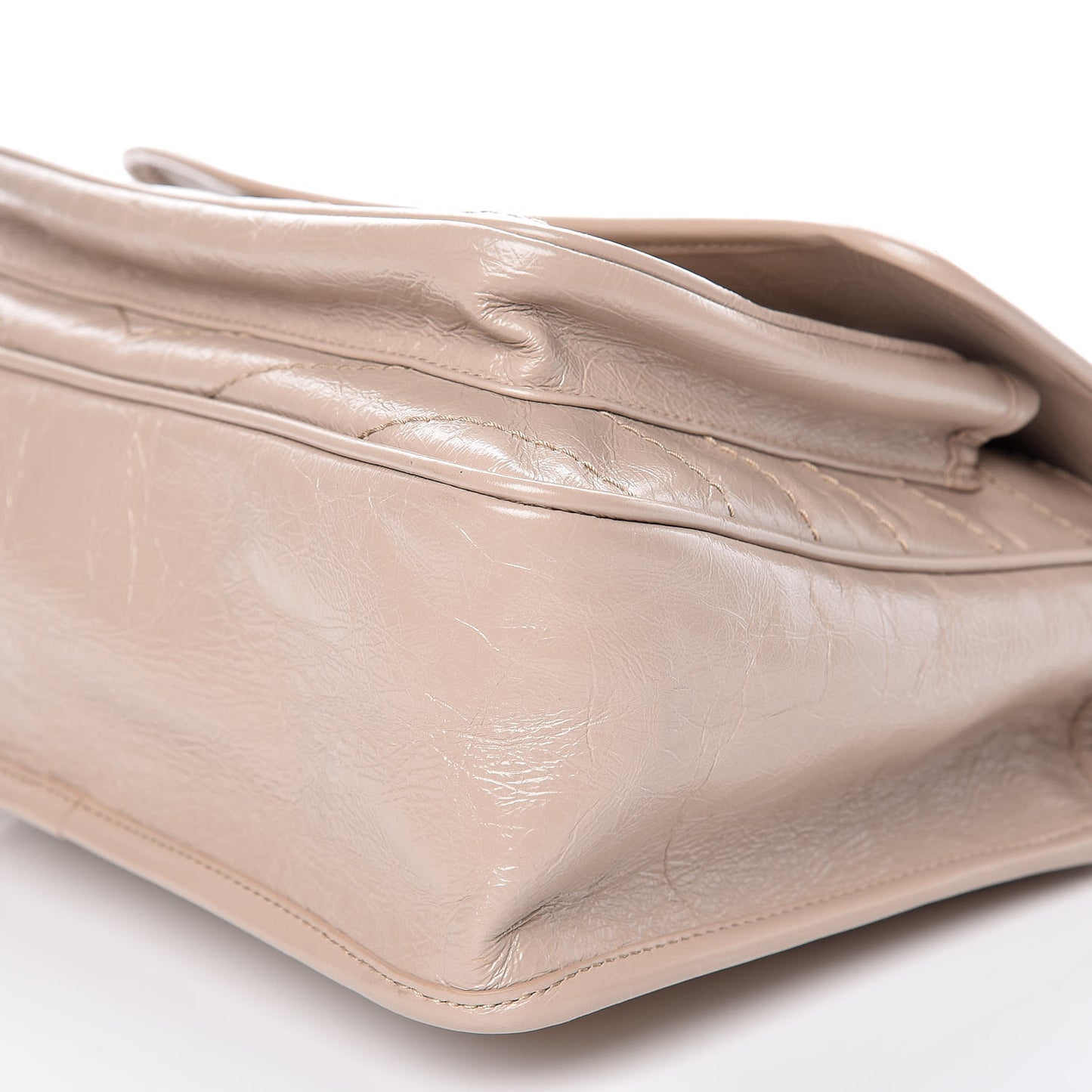 Crinkled Calfskin Matelasse Monogram Medium Niki Chain Satchel Light Natural