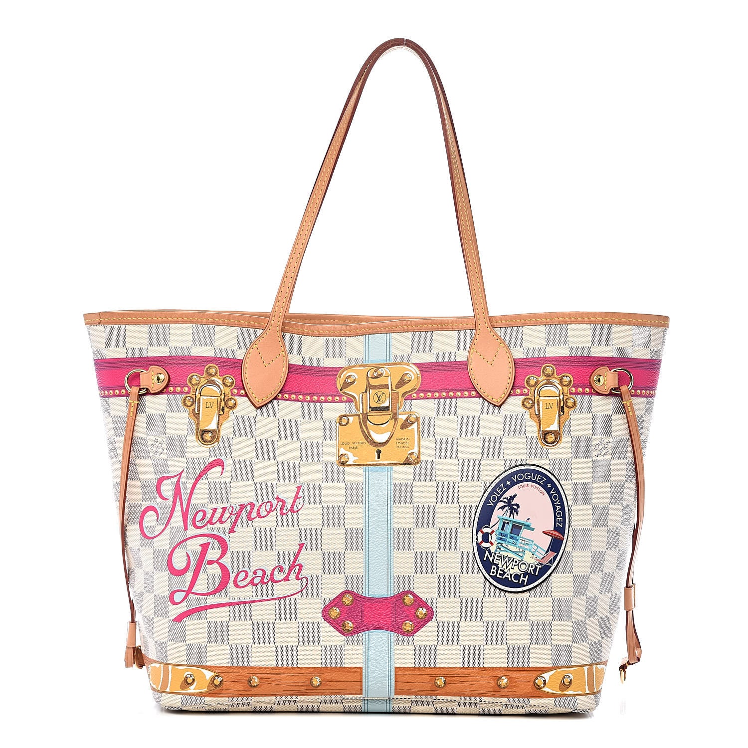 Louis Vuitton Damier Azur Summer Trunks Newport Beach Neo Neverfull MM 1 of 10